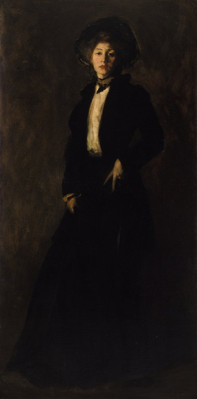 Mujer joven de negro de Robert Henri