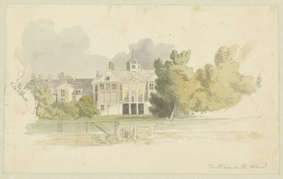 Vista de Huis ten Bosch
Diseños para series de aguatintas Bocetos en Flandes y Holanda (título de la serie) de Robert Hills