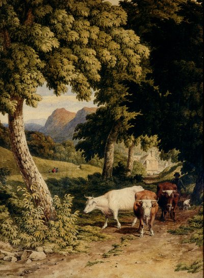 Paisaje con ganado y pastor, 1810 de Robert Hills