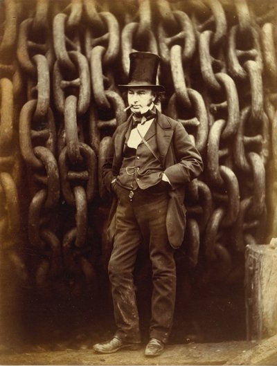 Isambard Kingdom Brunel ante las cadenas de lanzamiento del Great Eastern de Robert Howlett