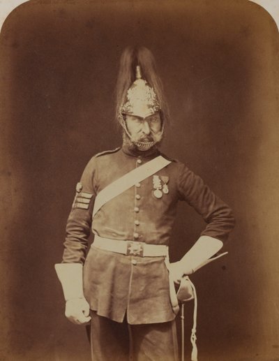 Sargento Mayor Stewart, 5º Dragones (Guardias de la Princesa Carlota de Gales) de Robert Howlett