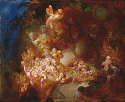 Los elfos de Titiana robando el nido de la ardilla de Robert Huskisson