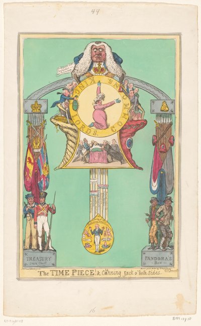 Reloj con la reina en la esfera, 1820 ¡La pieza del tiempo! & astuto Jack o 