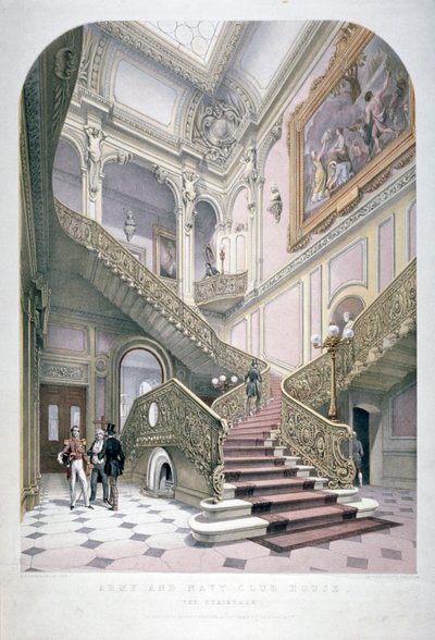 El Club del Ejército y la Marina, Pall Mall, Westminster, Londres, 1853 de Robert Kent Thomas