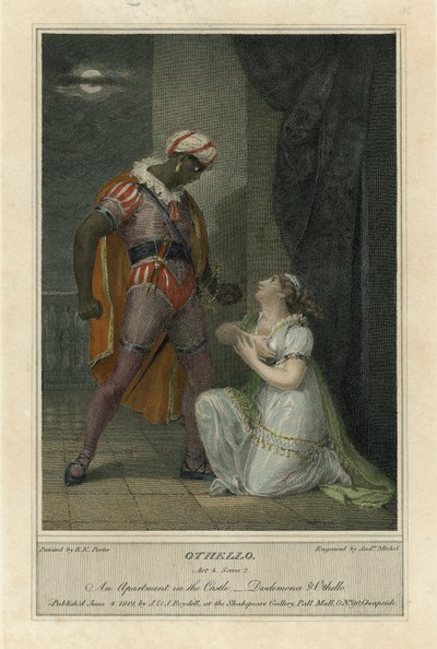 Ilustración para Otelo de Shakespeare, Acto 4 Escena 2 de Robert Kerr (after) Porter