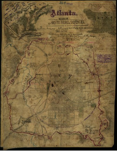 Atlanta, Georgia y sus defensas rebeldes (sic) LOC gvhs01.vhs00311 de Robert Knox Sneden