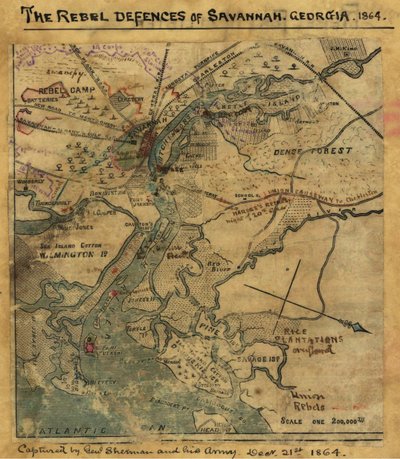 Ataque a Ft. Pulaski Savannah, Georgia, Abril 1862. LOC gvhs01.vhs00277 de Robert Knox Sneden