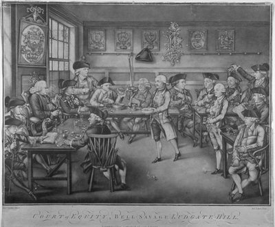 Corte de Equidad, Belle Sauvage Inn, Ludgate Hill, Ciudad de Londres, 1778 de Robert Laurie