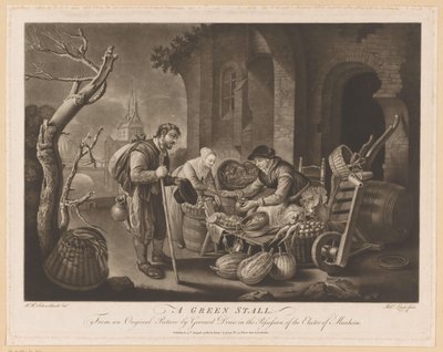 Puesto de verduras y mendigo de Robert Laurie