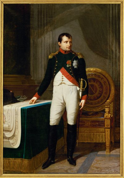 El Emperador Napoleón I como Coronel de los Chasseurs a cheval de la garde ... (pintura sobre lienzo) de Robert Lefevre