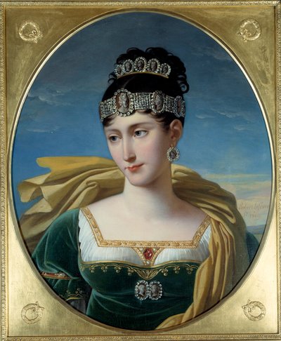 Retrato de Paulina Bonaparte, Princesa Borghese (1780 - 1825) hermana de Napoleón I. Pintura de Robert Lefevre (1755-1830) de Robert Lefevre