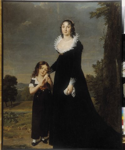 Retrato de una madre con su hijo de Robert Lefevre
