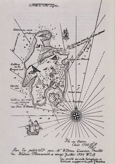 Mapa de una isla en el Tesoro (¿Piratas?) de Robert Louis Stevenson