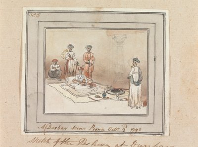 Escena de un Durbar, Poona, 3 de octubre de 1792 de Robert Mabon