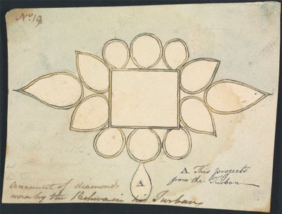 Adorno de diamantes que llevaba el Peshwa en su turbante de Robert Mabon