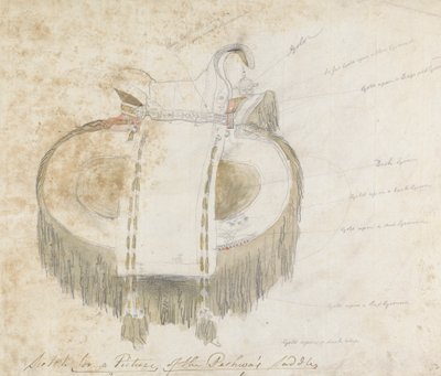 Boceto para un cuadro de la silla de montar del Peshwa de Robert Mabon