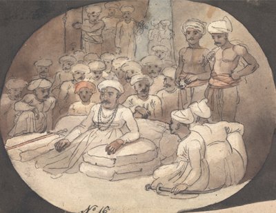Boceto de Mahaji Sindia en su tienda de campaña de Robert Mabon
