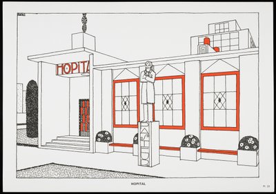Hospital, de Une Cite Moderne, Dessins de Rob Mallet-Stevens Architecte, 1987 de Robert Mallet Stevens