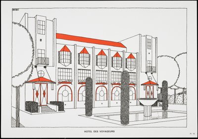 Hôtel des voyageurs, de Une Cite Moderne, Dessins de Rob Mallet-Stevens Architecte, 1987 de Robert Mallet Stevens