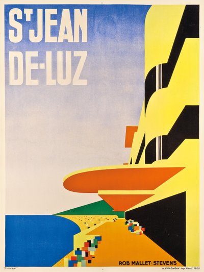 Póster publicitario de Saint-Jean-de-Luz, 1928 de Robert Mallet Stevens