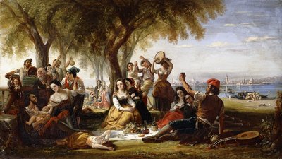 Una escena de fiesta, en el Lido, cerca de Venecia de Robert McInnes