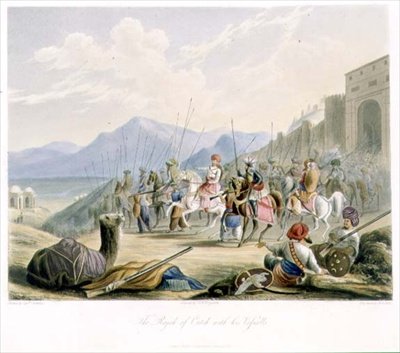 El Rajá de Cutch, Desal II (1819-60) con sus Vasallos, del Volumen I de 
