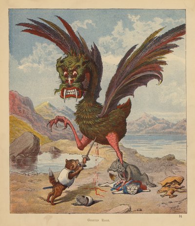 Los gatitos peregrinos: Furia del Grifo (litografía en color) de Robert Michael Ballantyne