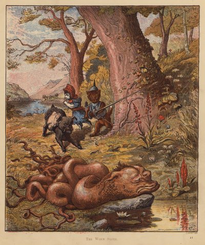 Los gatitos peregrinos: El gusano perezoso (litografía en color) de Robert Michael Ballantyne