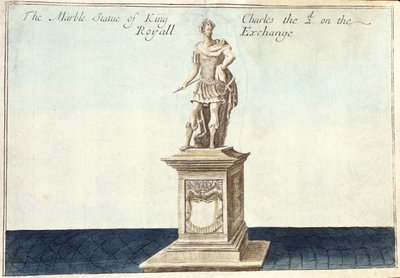 Estatua de mármol del Rey Carlos II (1630-85) en el Royal Exchange, de 
