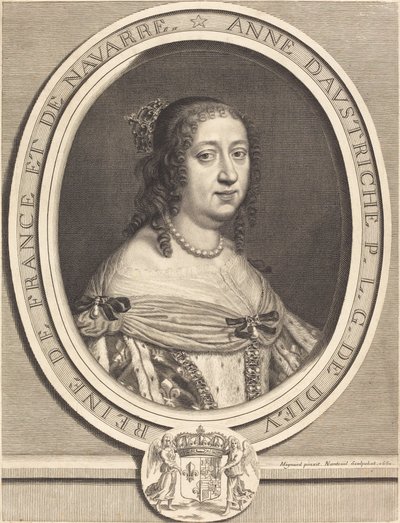 Ana de Austria, Reina de Francia y Navarra de Robert Nanteuil after Pierre Mignard I
