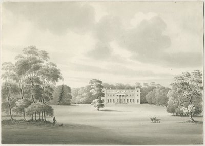 Chillington Hall: dibujo en sepia de Robert Noyes