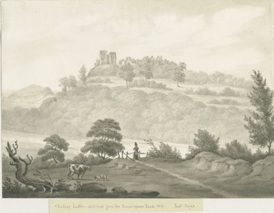 Castillo de Dudley: dibujo en sepia de Robert Noyes