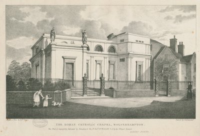 Wolverhampton - La Capilla Católica Romana: litografía, nd [c 1844] de Robert Noyes