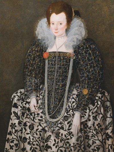 Retrato de una mujer, tradicionalmente identificada como Mary Clopton (nacida en Waldegrave), de Kentwell Hall, Suffolk de Robert Peake the elder