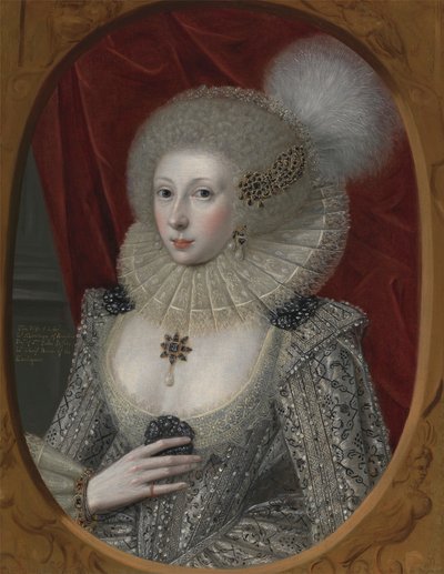 Retrato de mujer, posiblemente Elizabeth Pope (hacia 1585; vivió en 1624) de Robert Peake the elder