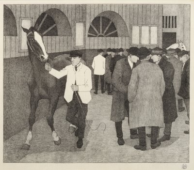 Comerciantes de Caballos en el Barbican, 1921 de Robert Polhill Bevan