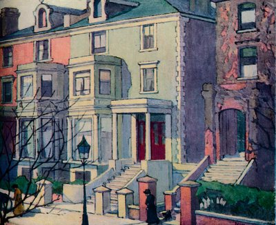 Casas a la luz del sol, Hampstead, siglo XX de Robert Polhill Bevan