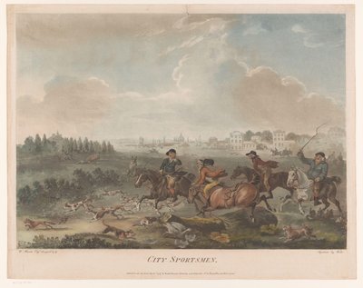 Caza caótica con perros Deportistas de la ciudad (título sobre objeto) de Robert Pollard (I) (possibly)