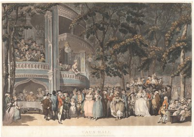 Jardines de Vauxhall de Robert Pollard and Francis Jukes after Thomas Rowlandson, published by John Raphael Smith