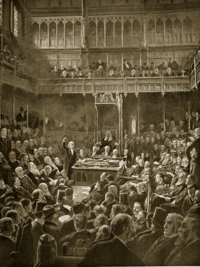 Gladstone presentando el proyecto de ley de autonomía, febrero de 1893 de Robert Ponsonby Staples