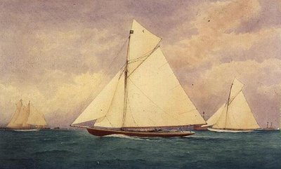 El Yate de Carreras "Niagara" en el Solent, Hurst Point Más Allá de Robert Pritchett