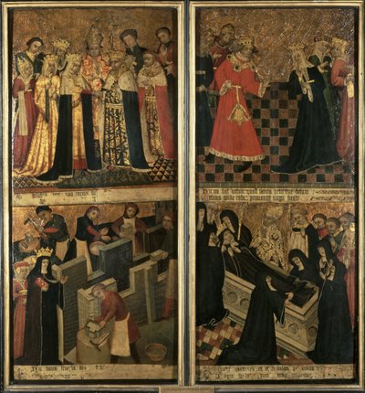Santa Etheldreda, la abadesa de Ely, c.1455 (óleo sobre tabla) de Robert Pygot