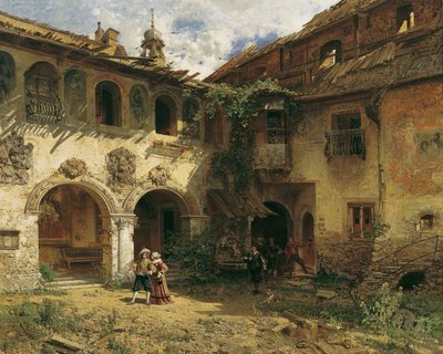 Patio del Fürstenburg en Burgusio de Robert Russ