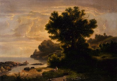 Paisaje con familia junto a un lago de Robert S. Duncanson