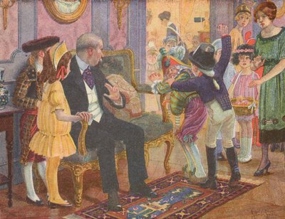 Una fiesta infantil (litografía en color) de Robert Salles