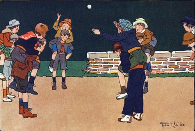 La bala del caballero. Grabado en "¿A qué jugamos?" de E. Weber con dibujos acuarelados de Robert Salles (1871-1929). Librería Garnier Freres, París de Robert Salles