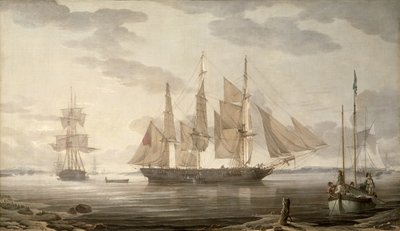 Barcos en el puerto, 1805 de Robert Salmon