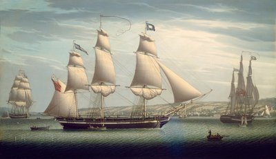 El Barco Favorito Maniobrando Frente a Greenock, 1819 de Robert Salmon