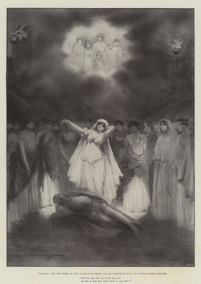 Diarmid, la Nueva Ópera del Marqués de Lorne y el Sr. Hamish MacCunn, en el Teatro Covent Garden de Robert Sauber
