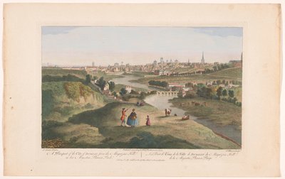 Vista de la ciudad de Dublín vista desde Phoenix Park Una perspectiva de la ciudad de Dublín desde Magazine Hill en His Majesties Phoenix Park (título sobre el objeto) de Robert Sayer (possibly)